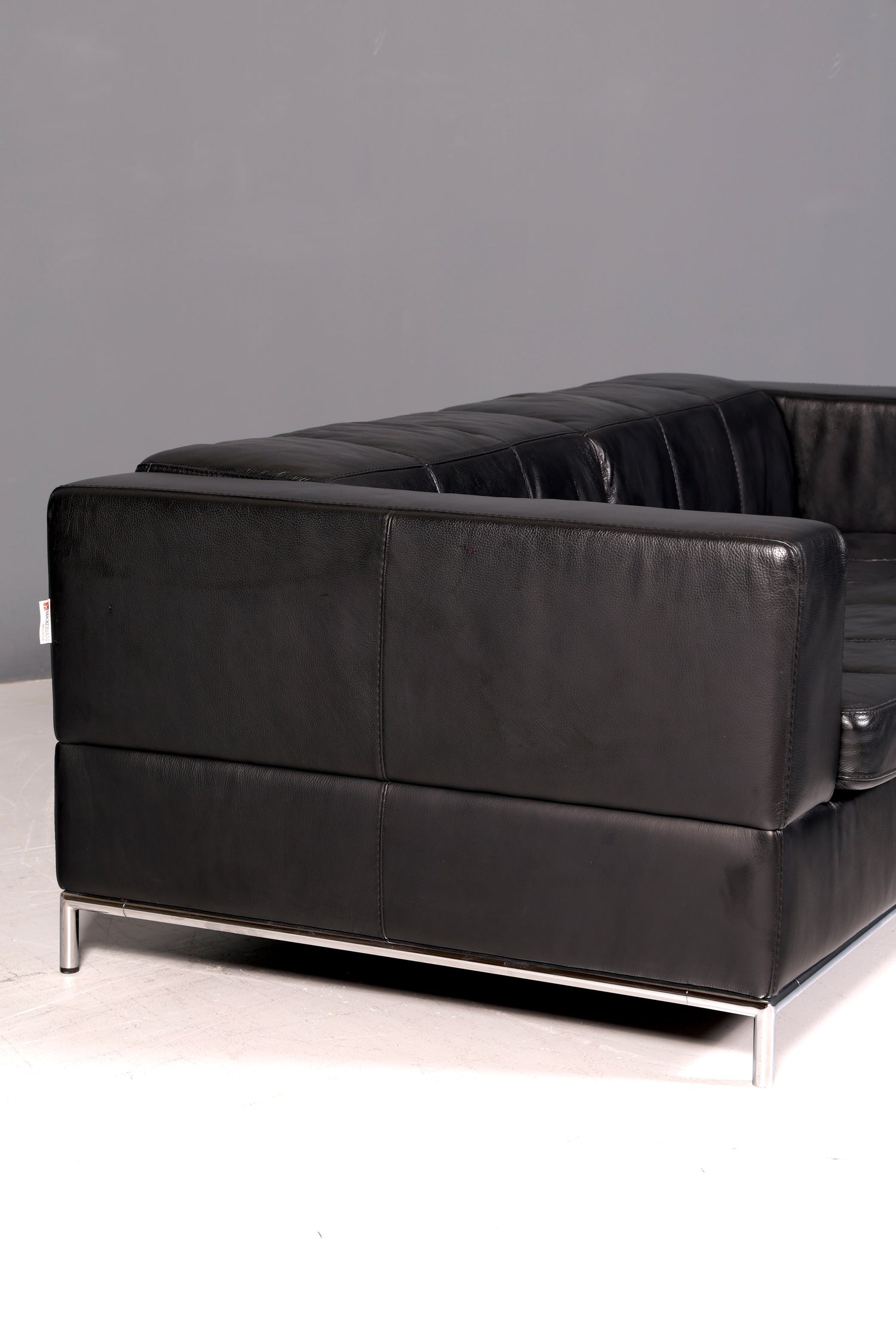 Edles MaxDivani Echtleder Sofa 3-Sitzer Designer Couch Italienisch Ledersofa Schwarz