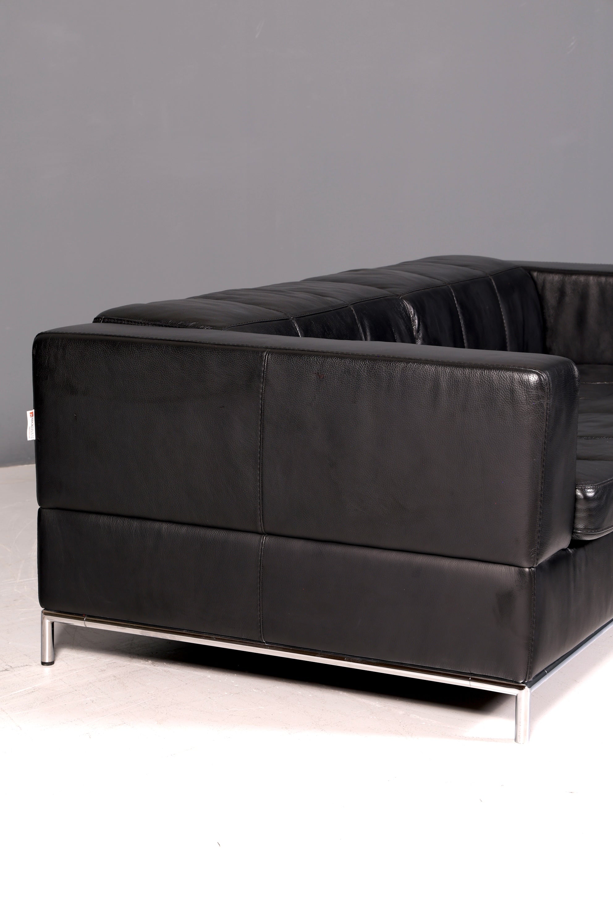 Edles MaxDivani Echtleder Sofa 3-Sitzer Designer Couch Italienisch Ledersofa Schwarz