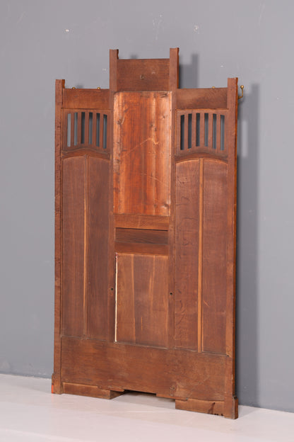 Traumhafte Jugendstil Flur Garderobe Kleiderwand Antik Gründerzeit Spiegel Facettenschliff Massivholz