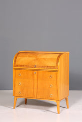 Traumhafter Mid Century Rollladen Sekretär echt Holz Büro Schrank Vintage Schreibkommode