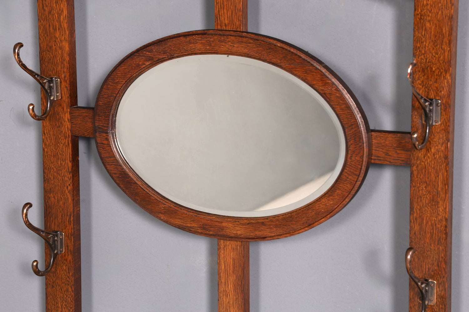 Traumhafte Jugendstil Garderobe Flurgarderobe Eiche Antik Garderobenständer mit Spiegel Dielenmöbel Wandgarderobe