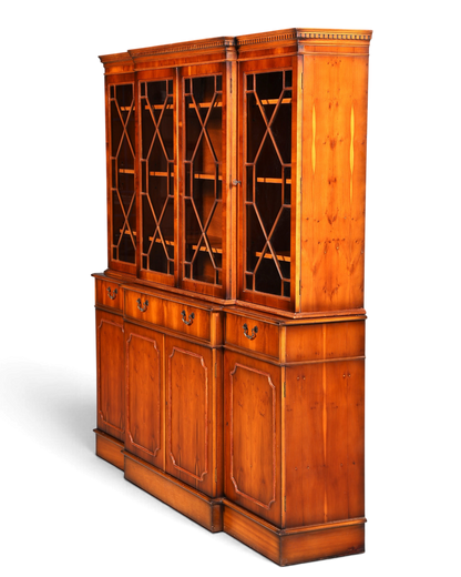 Wunderschöne Englische Vitrine Bücherschrank Buffet Antik Stil Eibe Glasvitrine Bibliothek