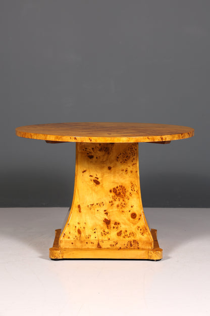 Dreamy round Art Deco style dining table, antique style birch kitchen table, dining room table