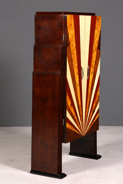 Traumhafter Art Deco Design Schrank Highboard Kommode Vertiko Sun Wäscheschrank Dielenschrank