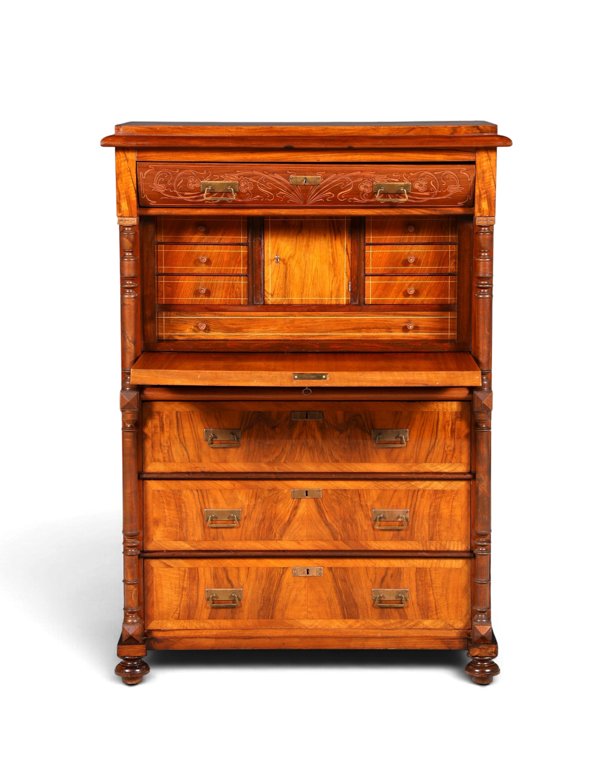 G782 Finish Wunderschöner Gründerzeit Sekretär Kommode Jugendstil Schubladenkommode Antik Vertiko (Kopie)