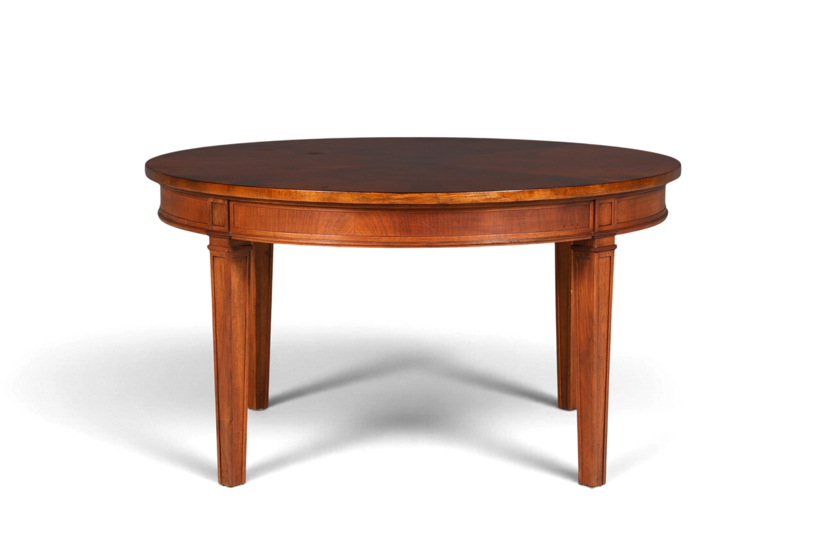 Hauptstadt Möblerei runder englischer Couchtisch aus dunklem Echtholz im klassischen Vintage Design