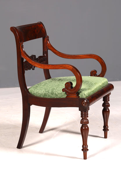 Wunderschöner Englischer Stuhl UK Küchenstuhl Antik Mahagoni Sekretär Stuhl Polsterstuhl 2 von 2