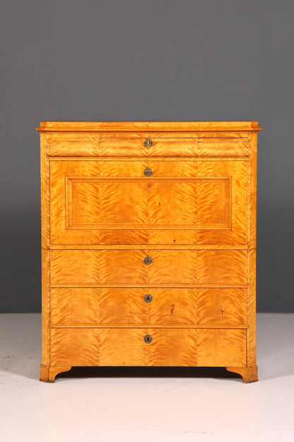 Indrukwekkende Biedermeier-secretaire, antieke commode, kantoor-schrijfcommode, highboard