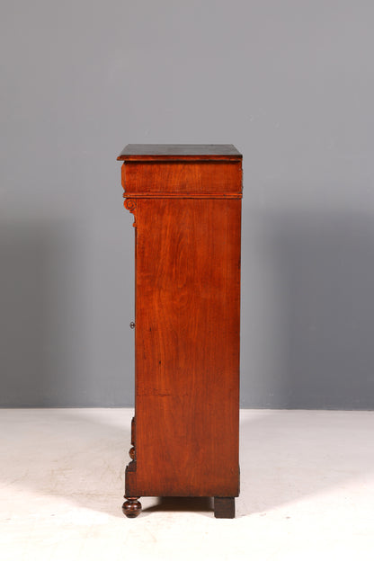 Stilvoller Gründerzeit Schrank Antik Vertiko Jugendstil Kommode Dielenschrank Massivholz