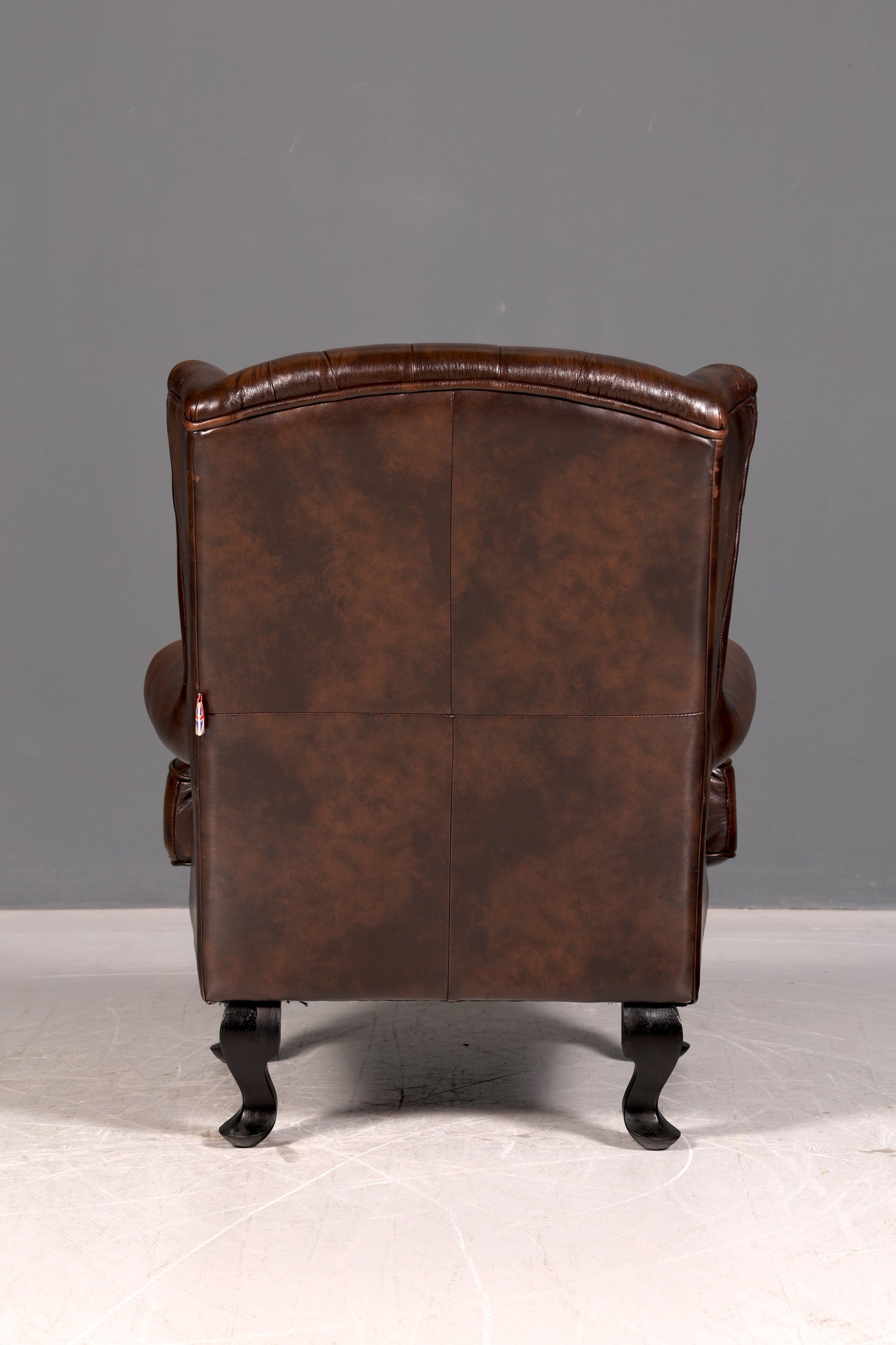 Wunderschöner Original Chesterfield Ohrenbackensessel Echt Leder Englisch Herrensessel Brauner Armlehnsessel UK Relaxsessel