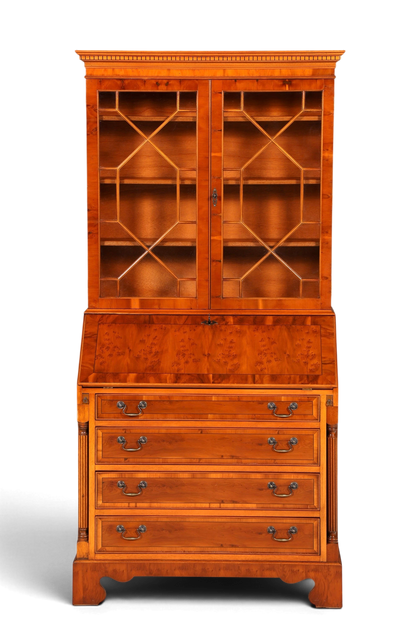 G390 Finish Stilvoller Englischer Sekretär Büro Aufsatzsekretär Eibe Antik Stil Vitrinen Schrank UK (Kopie)