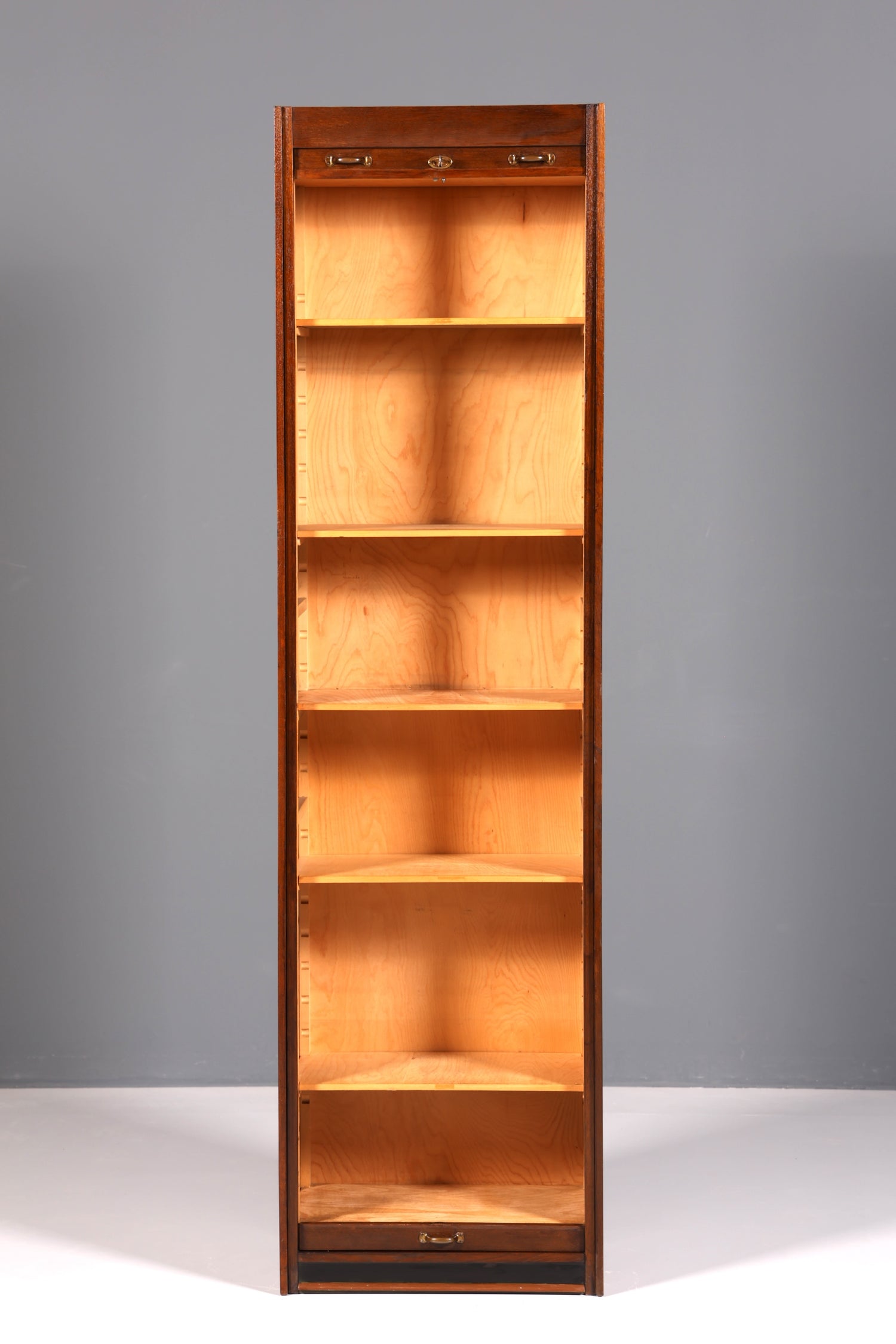 Schlichter Mid Century Rollladenschrank Bauhaus Vertiko Apothekerschrank Art Deco Büro Aktenschrank