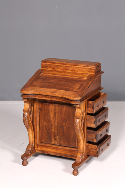 Prachtig Engels Davenport-bureau, secretaire en schrijfcommode in victoriaanse stijl, antiek en vintage