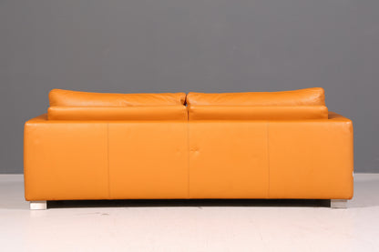 Wunderschönes Ledersofa der Marke Giulio Marelli Cognac Echtleder Couch 2- bis 3-Sitzer Designer Sofa Wohnzimmer