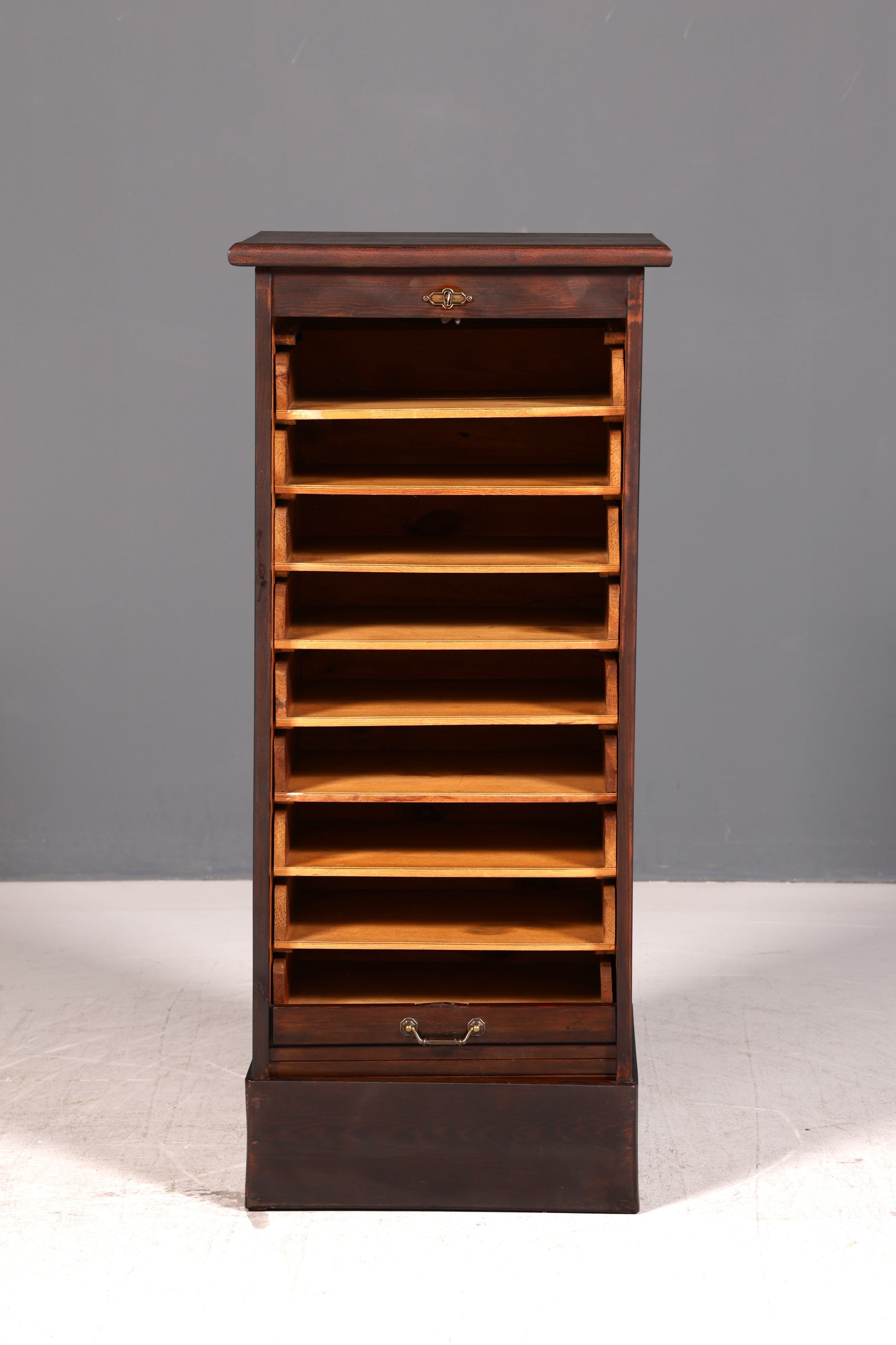 Schlichter Bauhaus Rollladenschrank Jalousieschrank Aktenschrank Art Deco Büroschrank Antik Vintage