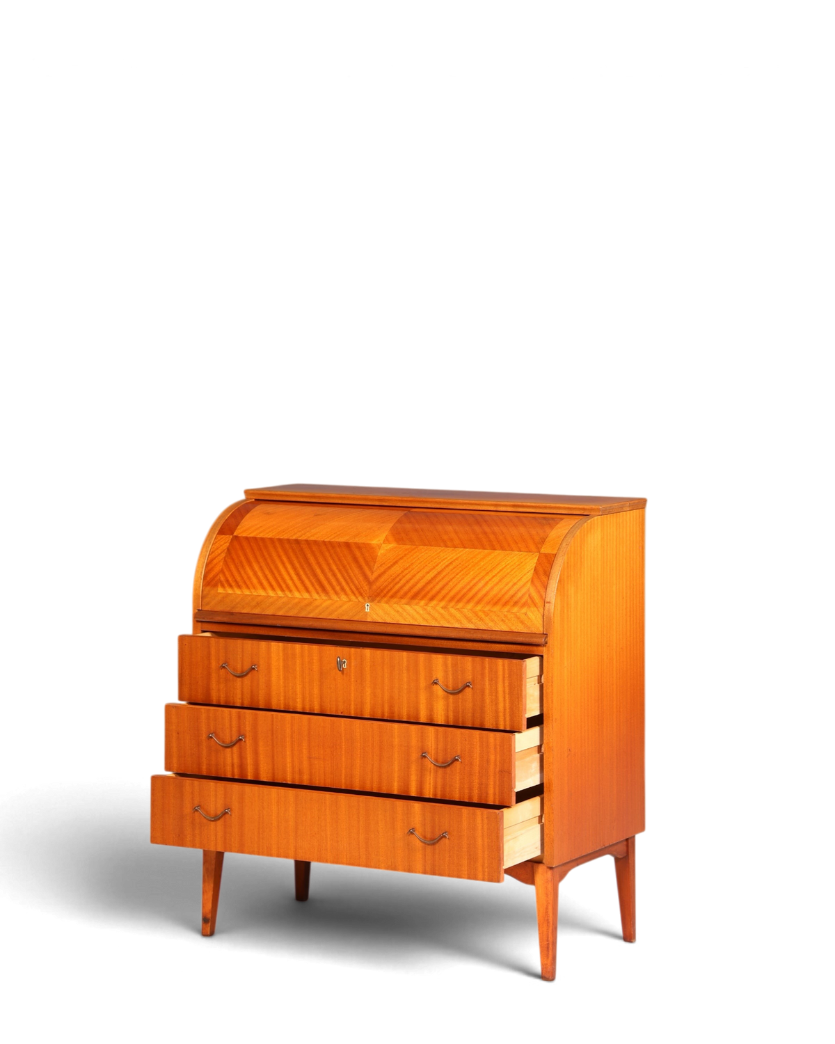 Wunderschöner Mid Century Rollladen Sekretär echt Holz Büro Schrank Vintage Schreibkommode