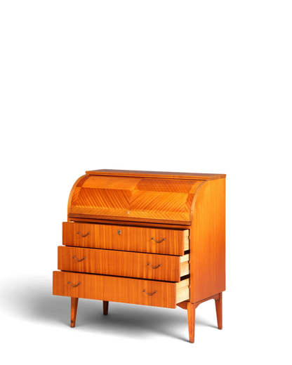 Wunderschöner Mid Century Rollladen Sekretär echt Holz Büro Schrank Vintage Schreibkommode