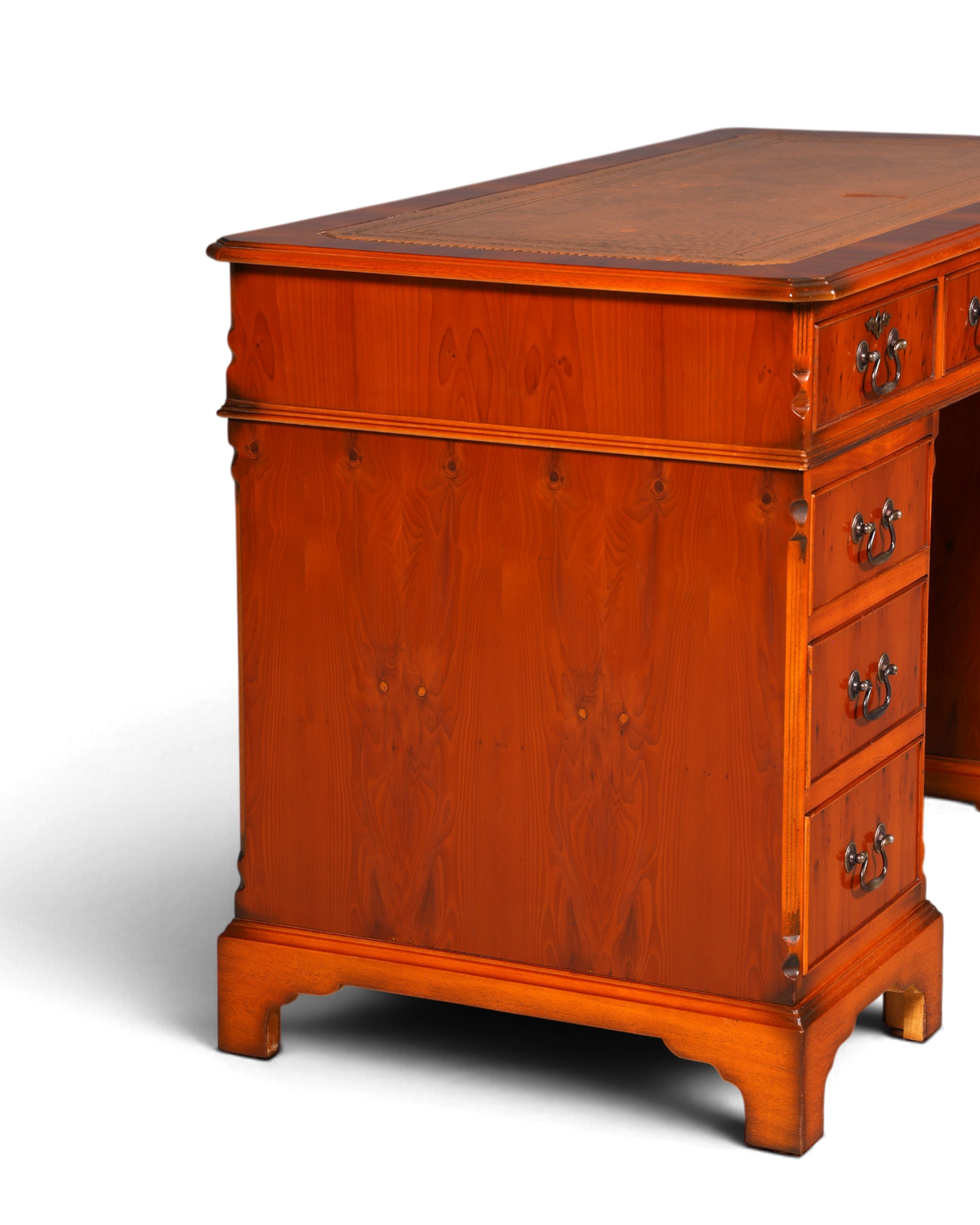 G616 Finish cm Wunderschöner Englischer Schreibtisch Englisch Eibe Desk Leder Auflage Antik Stil Bürotisch Office Desk (Kopie)