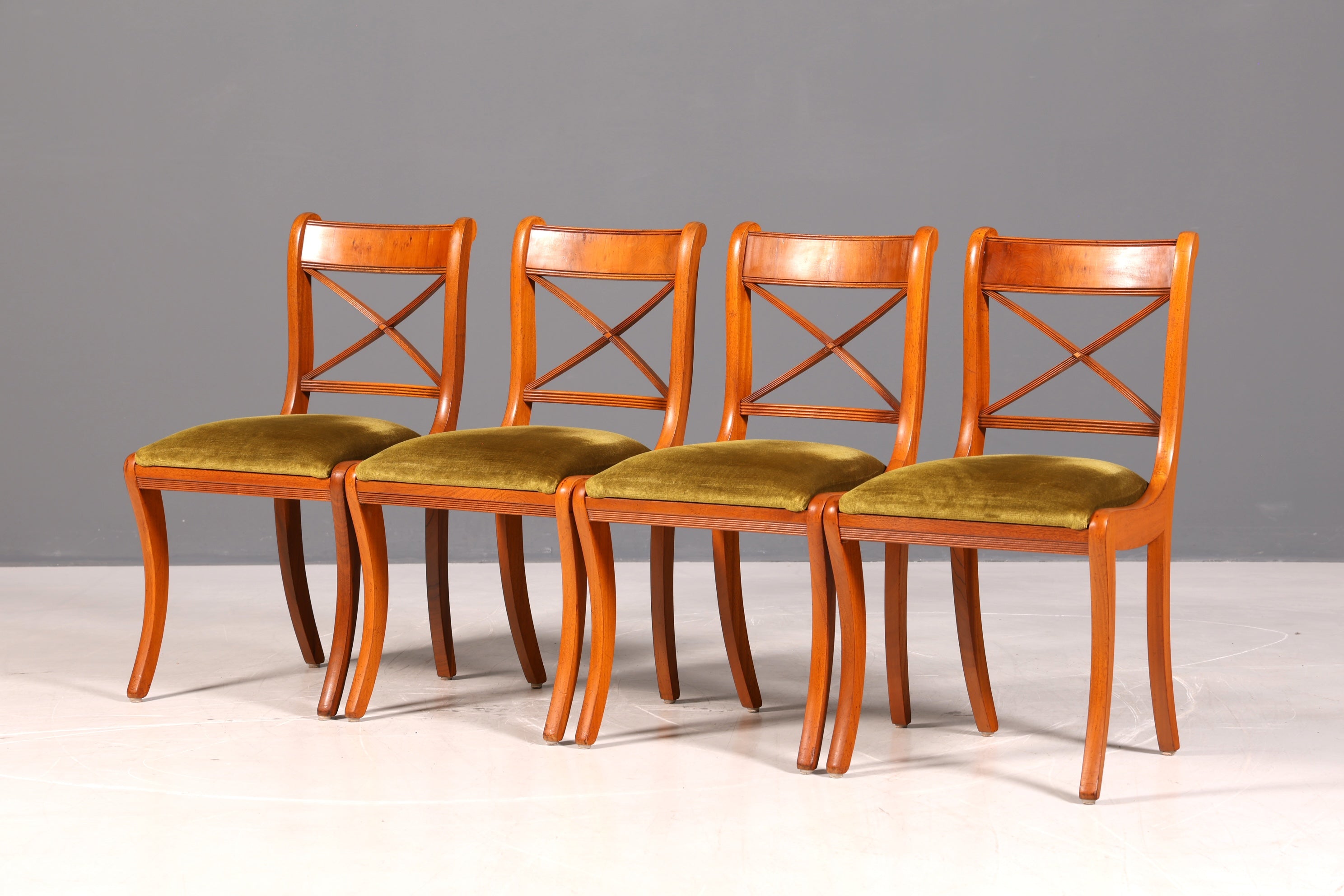 G789 Finish 4x Edle Englische Stühle Englisch Dining Chairs Antik 60er Jahre Regency Küchenstühle Stuhlset (Kopie 2)