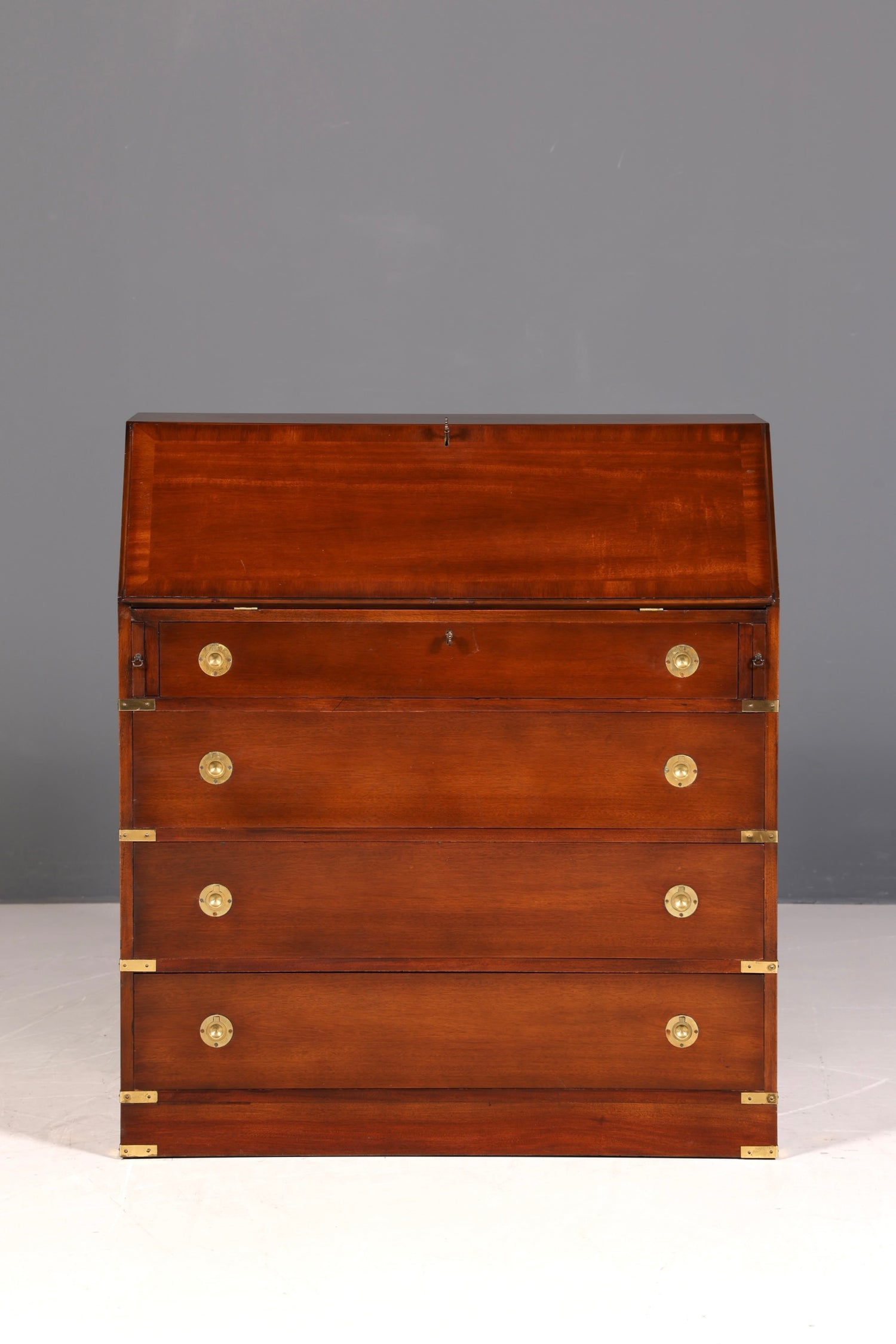 Wunderschöner Maritimer Sekretär Englisch Schreibkommode echt Holz Englischer echt Lederauflage Schreibtisch