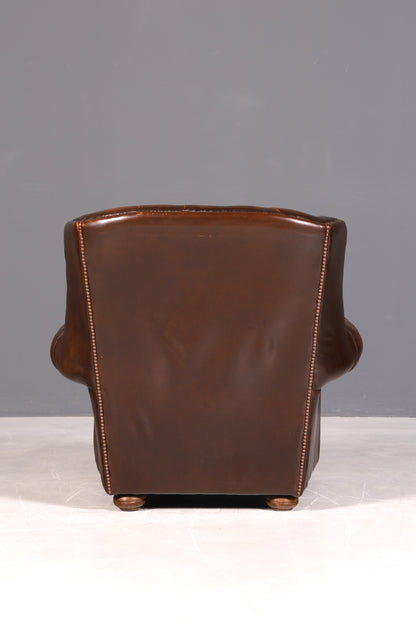 Original Chesterfield Ohrenbacken Sessel Englisch Leder Herrensessel UK Armlehnsessel 1 von 2