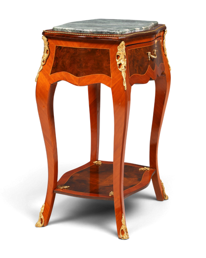 Dreamy Louis XV side table, Baroque style, marble console table, chest of drawers, telephone table