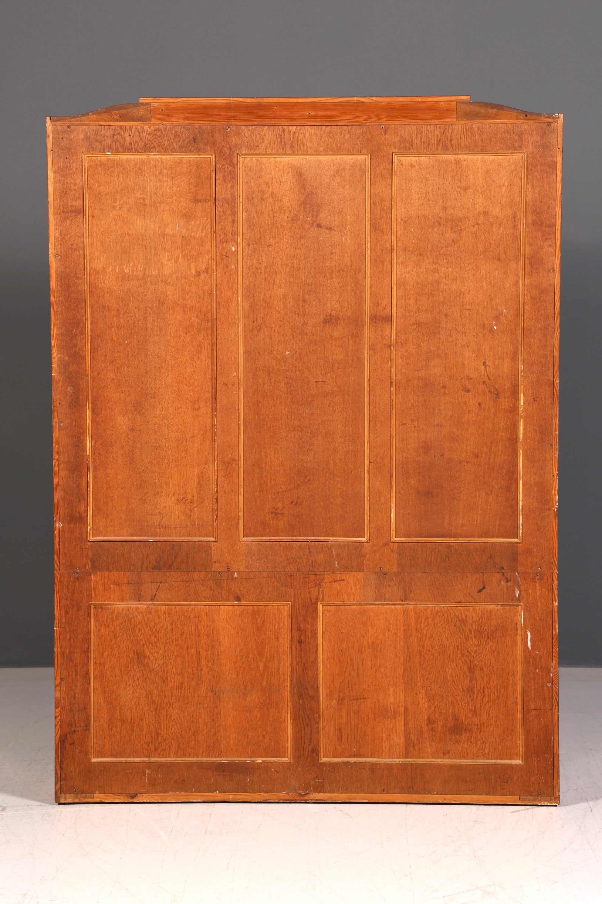 Seltene Original Jugendstil Vitrine Nussbaum massiv Holz Art Deco Antik Schrank Bücherschrank Glasvitrine Vintage