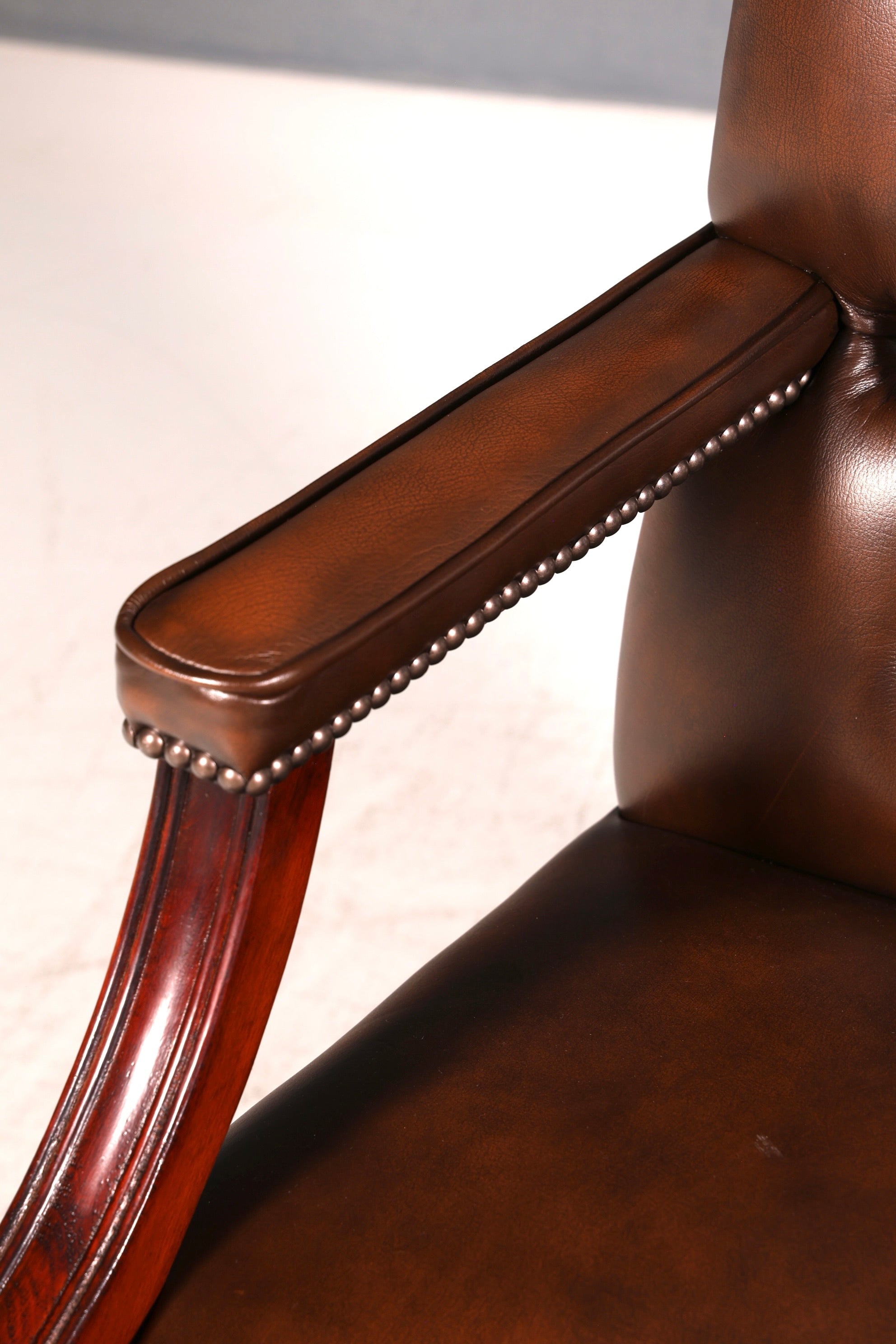 Wunderschöner Original Chesterfield Bürostuhl Claridge Ltd 1983 Echt Leder Englisch Herrensessel Armlehnstuhl UK