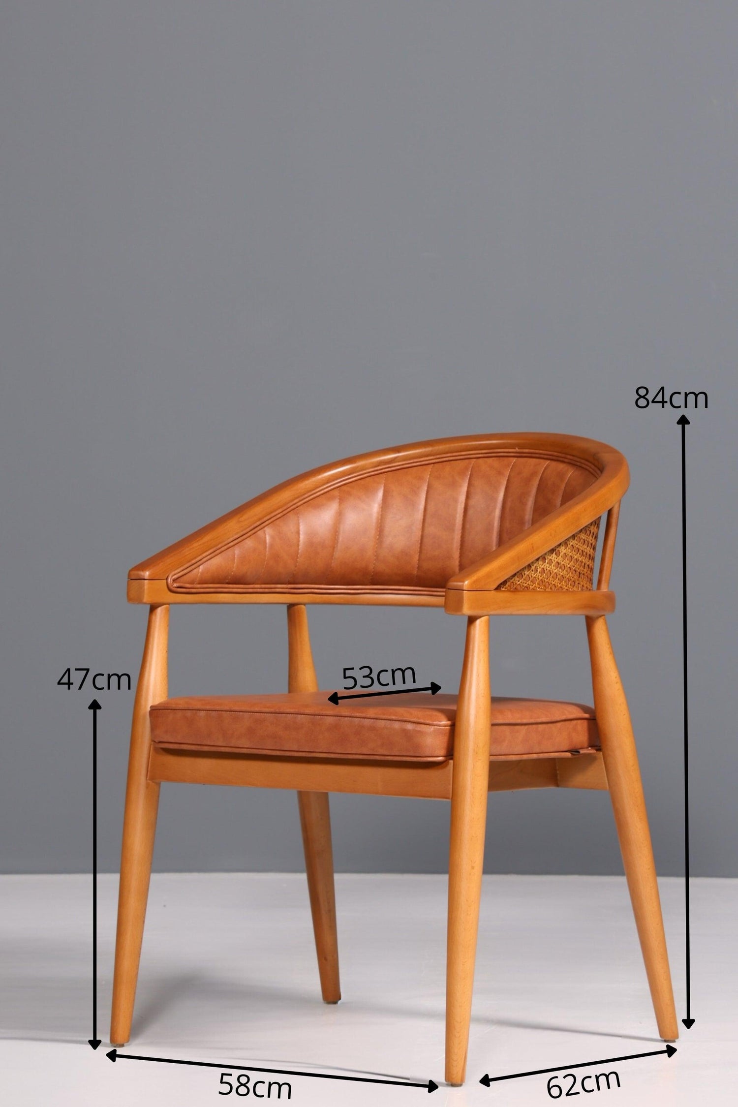 Edler Korbgeflecht Esszimmer Stuhl "Malibu Brown" Küchenstuhl Armlehnstuhl Buche Sekretär Stuhl