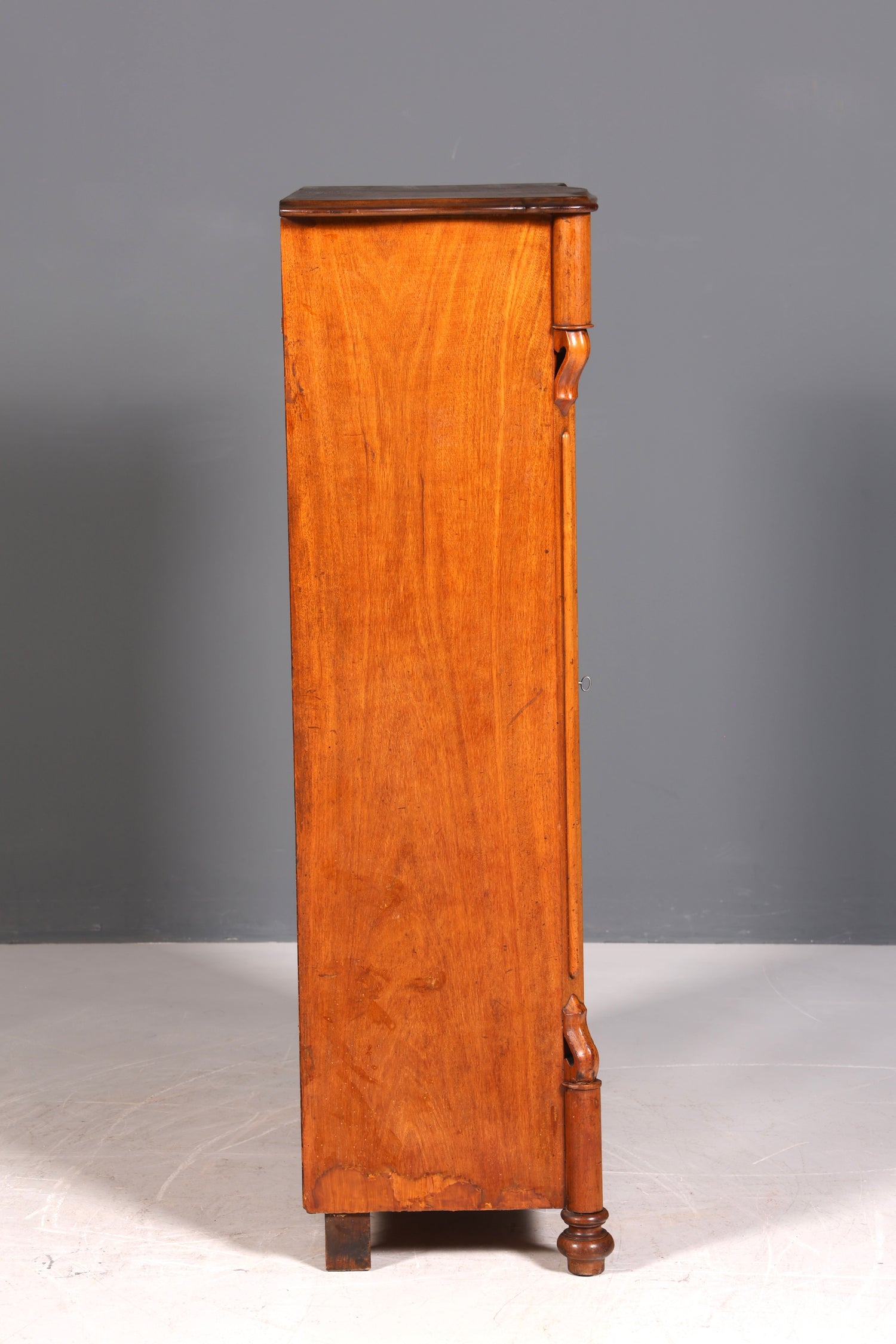 Fantastic Louis Philippe showcase antique Biedermeier cabinet made of real wood around 1880