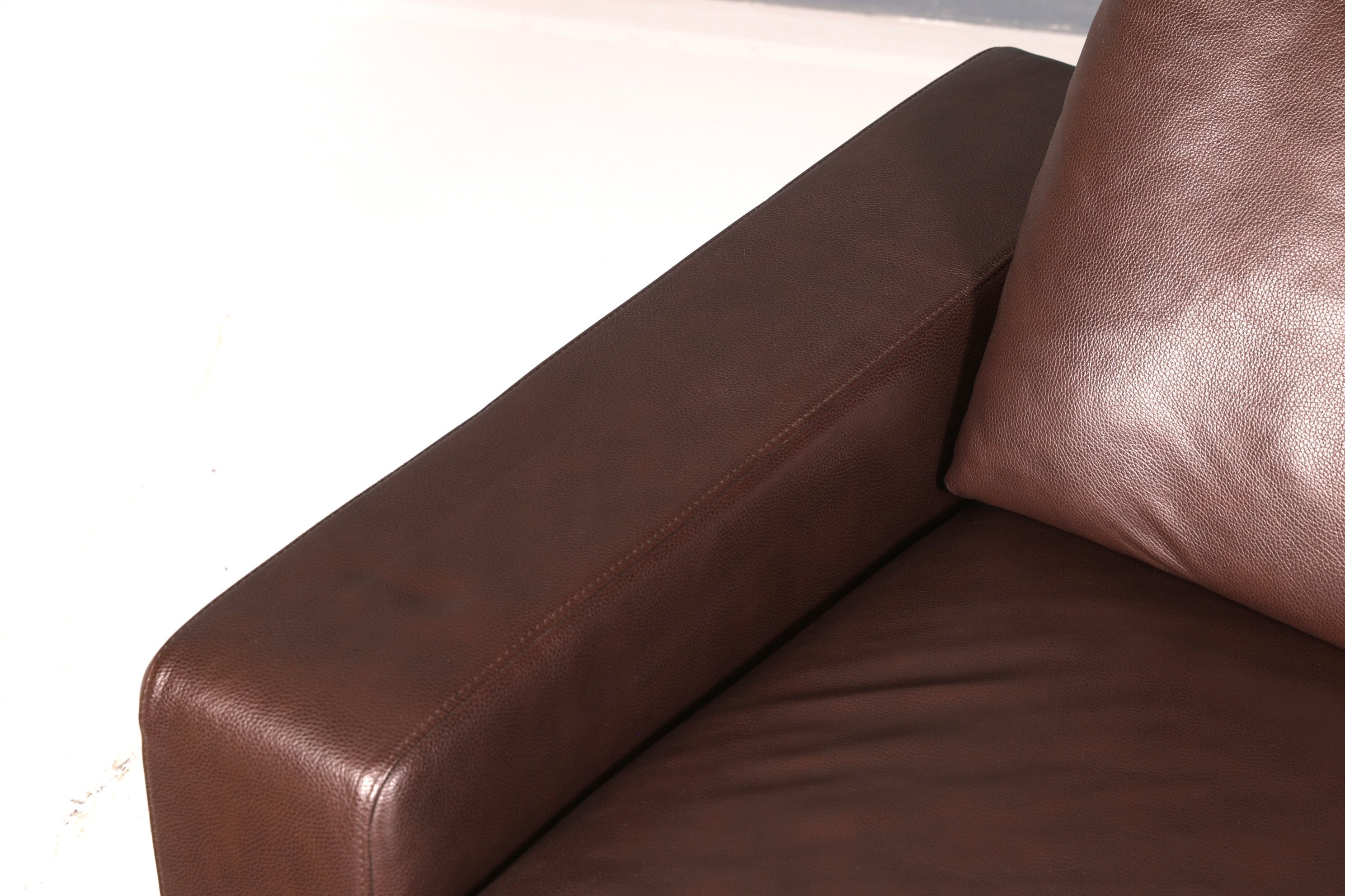 Prachtige Stressless E200 chaise longue van echt leer, bruin, longchair, ottomane, leren bank, relaxfauteuil, vintage