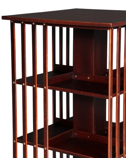 Hauptstadt Möblerei H823 Bücherregal aus dunklem Holz mit vertikalen Stäben und offenem Design