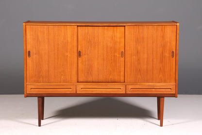 Stilvolles Mid Century Highboard Teak Holz Danish Design Sideboard Schrank Vintage Kommode Skandinavisch