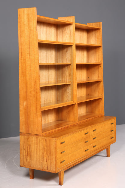 Beautiful XXL Mid Century Cabinet Bookshelf Vintage Shelf Library Wood Bookshelf
