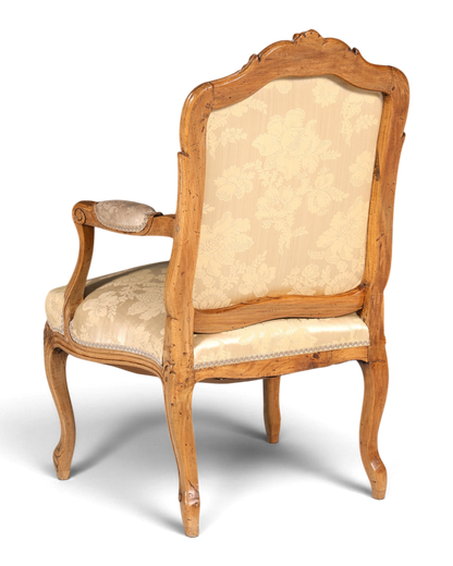 Original Barock Sessel Fauteuil Armlehnstuhl Chippendale Antik Mitte 19. Jh. Sekretär Stuhl Stoff Sessel