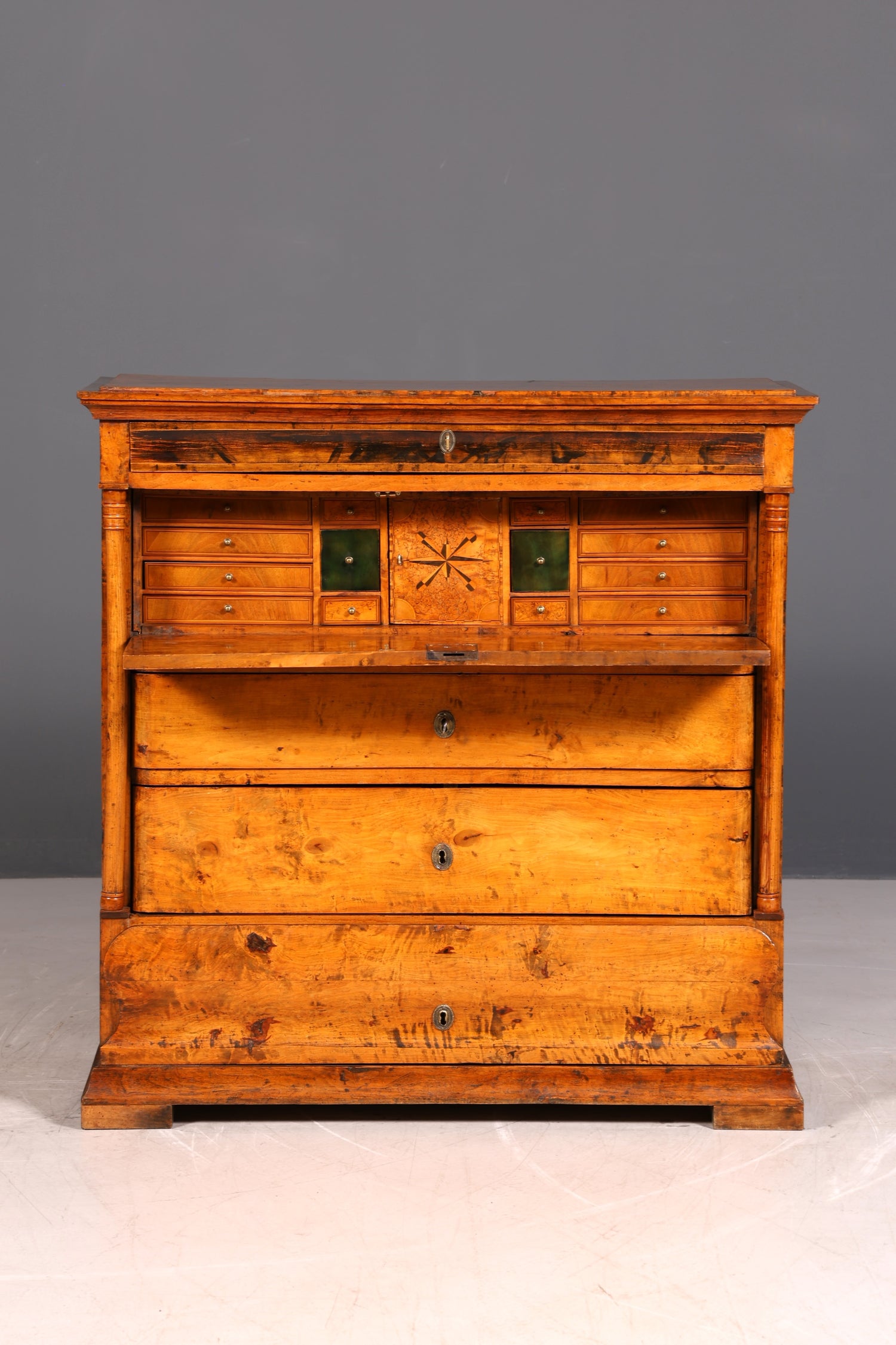 G794 Finish Wunderschöner Original Biedermeier Sekretär um 1860 Englisch Kommode Antik Bürokommode (Kopie)