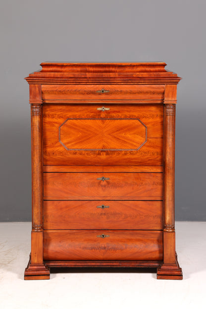 Beeindruckender Biedermeier Sekretär Louis Philippe Vertiko Antik Kommode Schreibkommode Office Desk