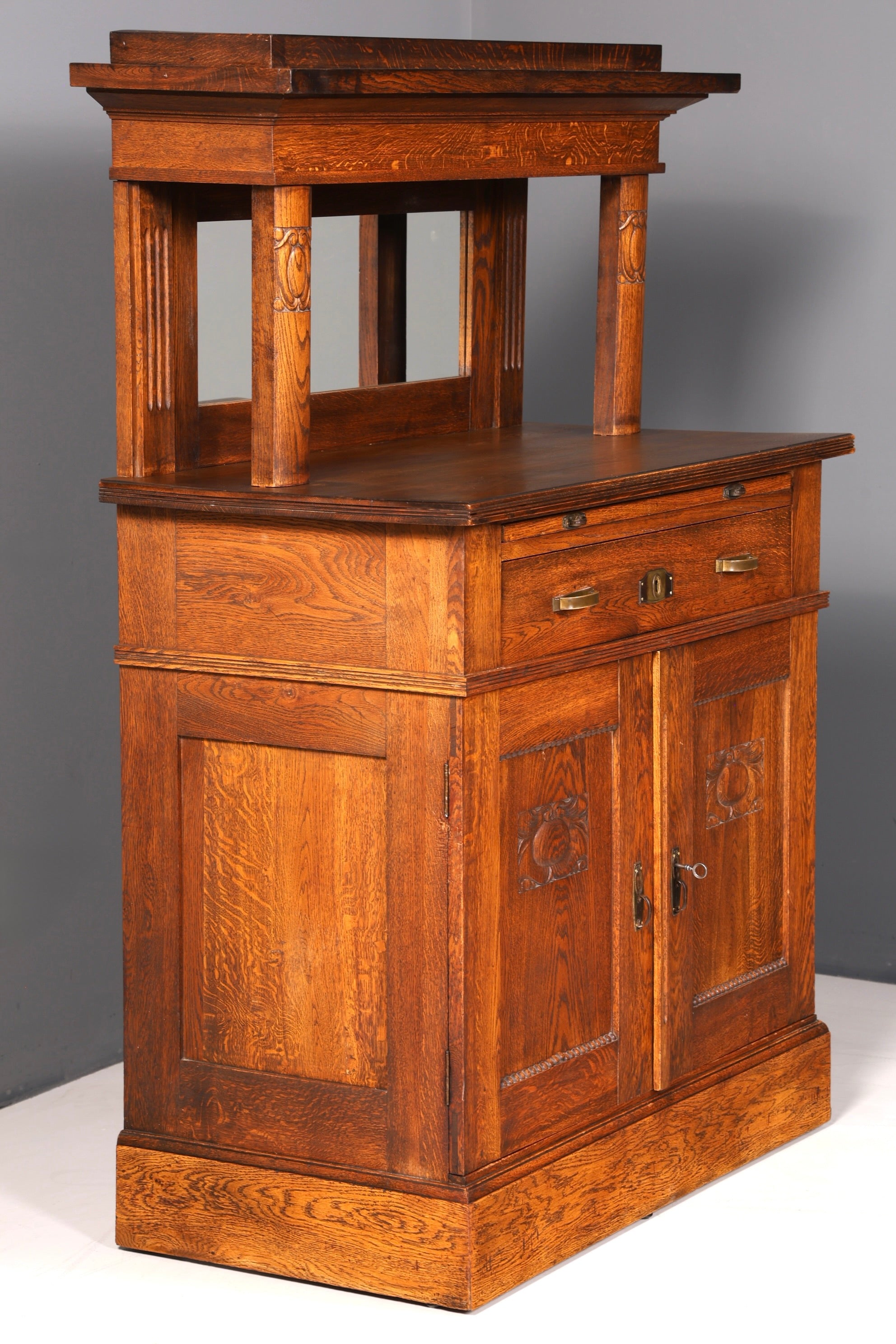 Wunderschönes Jugendstil Sideboard Antik Eiche Kredenz Buffet Anrichte Schrank Kommode