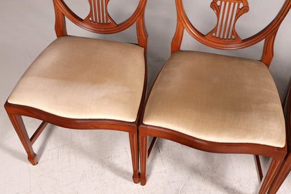 Edles 4x Englische Stühle Set Hepplewhite Stil Dining Chairs Antik Esszimmerstühle Küchenstühle Stuhlset Vintage