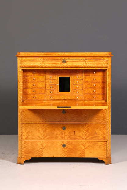 Indrukwekkende Biedermeier-secretaire, antieke commode, kantoor-schrijfcommode, highboard