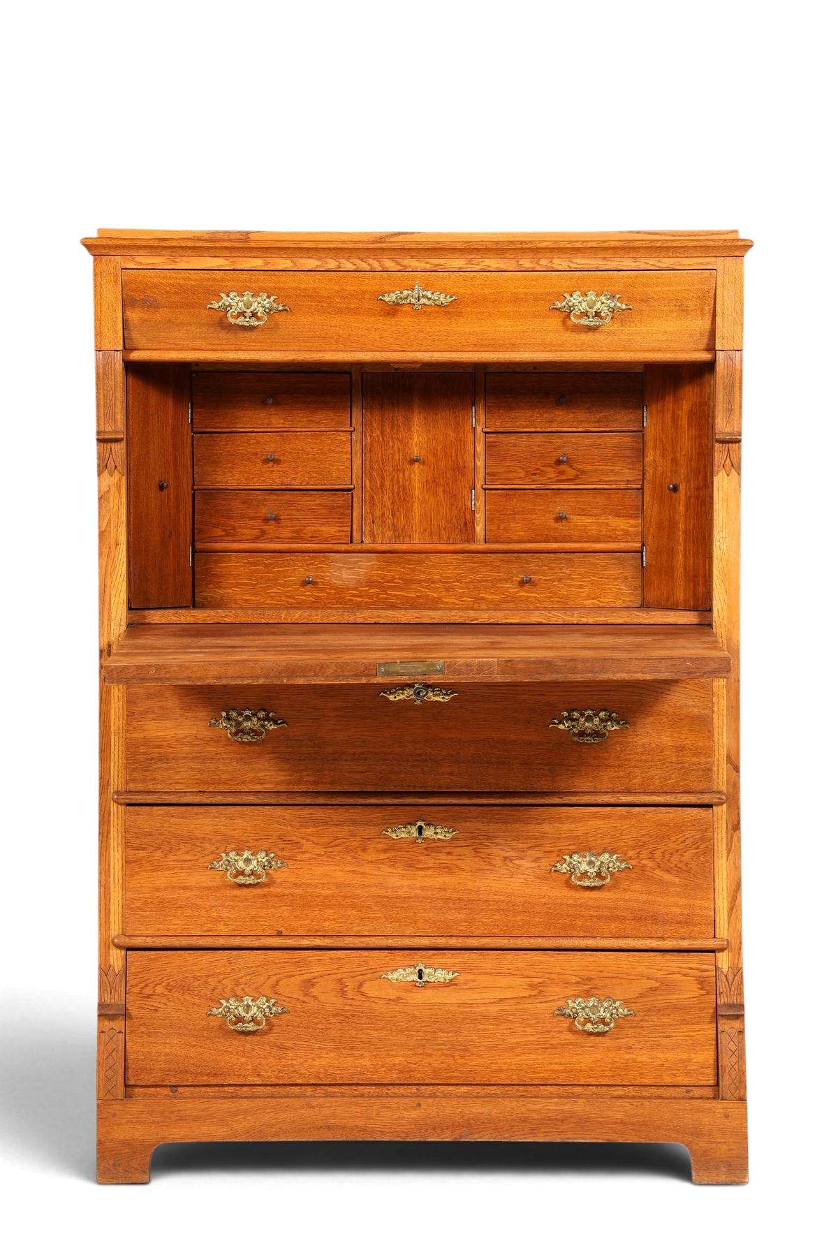 Edler Louis Philippe Sekretär um 1880 Gründerzeit Antik Schrank Chiffoniere Highboard
