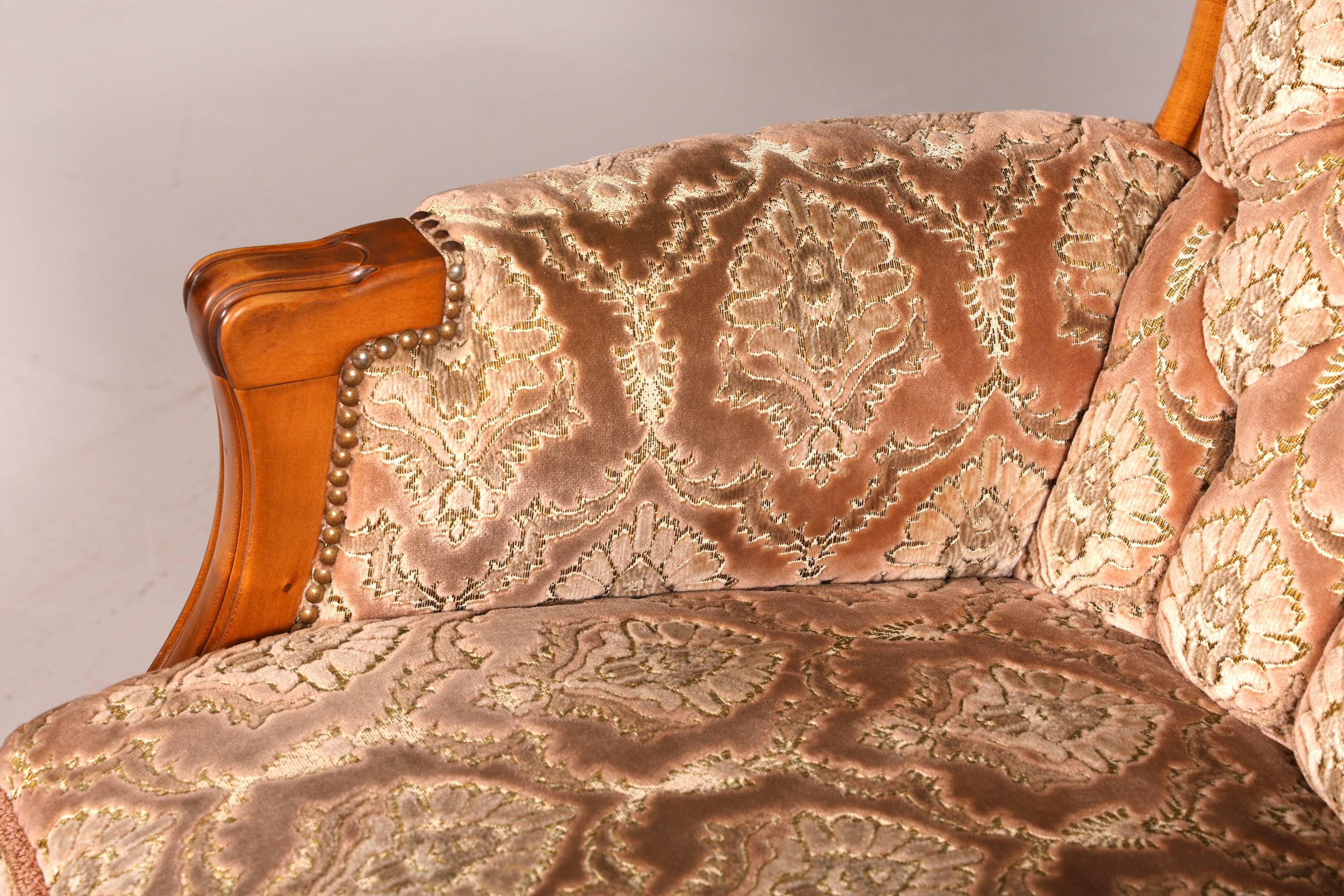 Edler Chippendale Armlehnsessel Barock Stil Sessel Armchair Samt Stoff Sessel 2 von 2