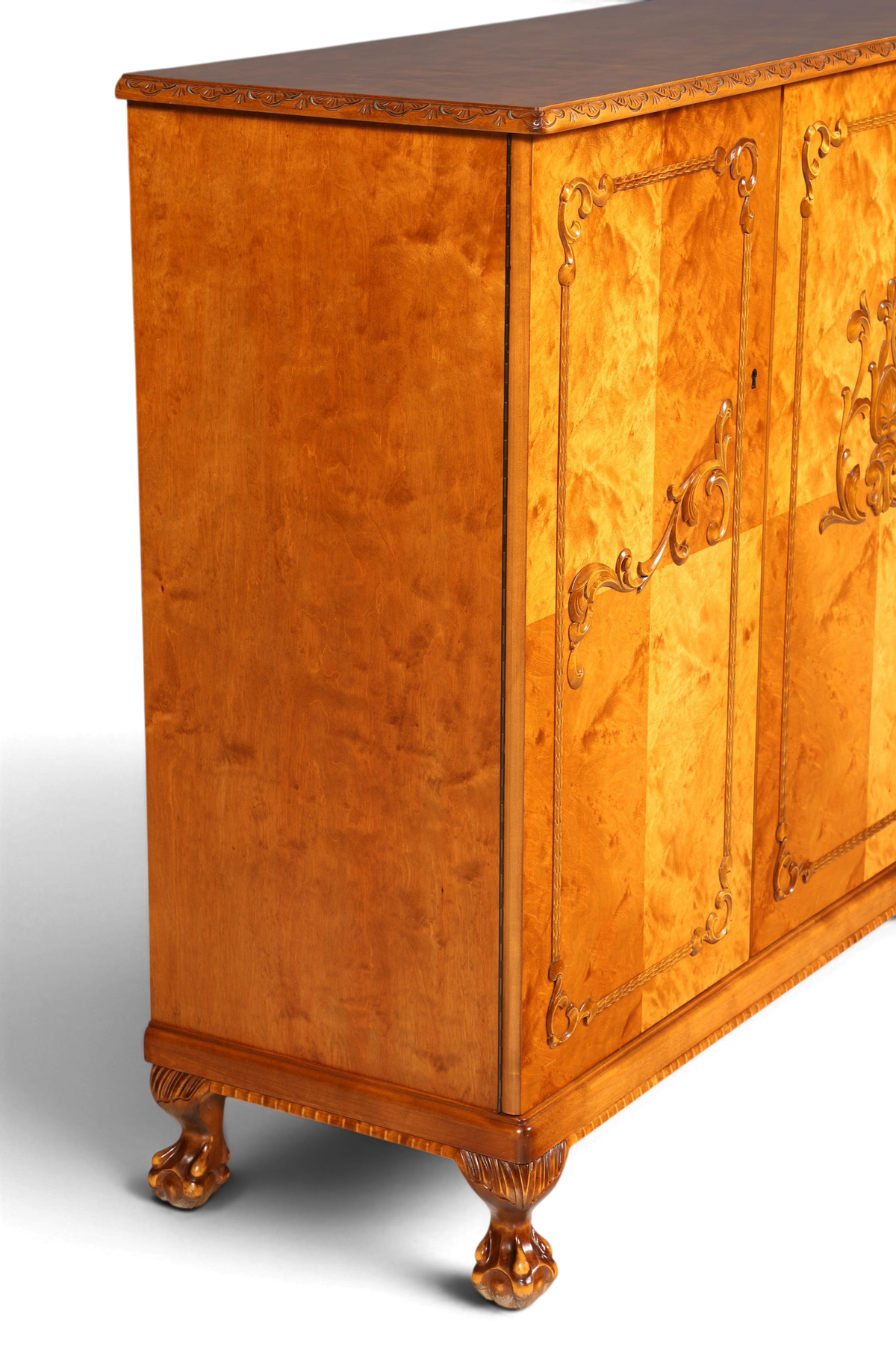 Edler Chippendale Schrank Barock Stil Vertiko Highboard Antik 50s 60s Kommode Aktenschrank Wäscheschrank