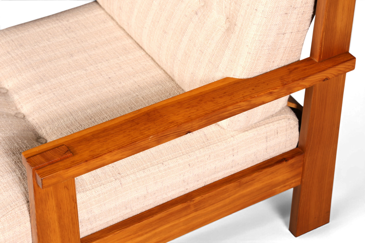 Schlichter Mid Century Sessel Danish Design Armlehnsessel echt Holz Relax Sessel 1 von 2
