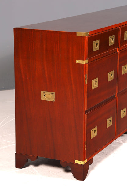 Traumhaftes XXL Maritim Sideboard Englische Schiffs Kommode Englisch Antik Schrank Military Chest