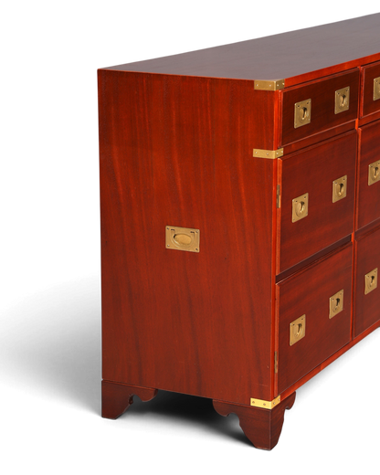 Traumhaftes XXL Maritim Sideboard Englische Schiffs Kommode Englisch Antik Schrank Military Chest
