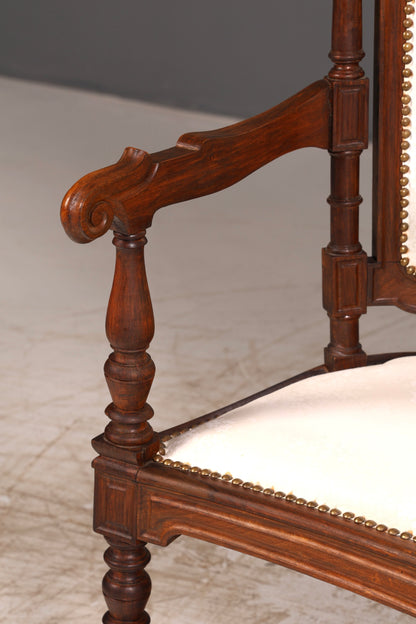 Elegante zitbank in neorenaissancestijl, antieke bank uit de Gründerzeit, sofa, gestoffeerde bank, salonbank, zitbank