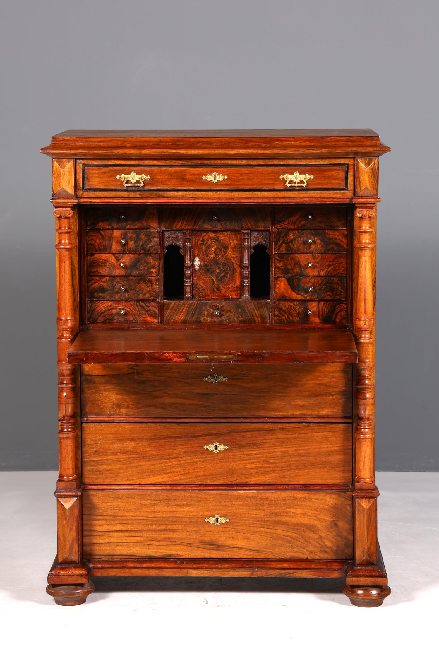 Traumhafter Gründerzeit Sekretär Vertiko Highboard Louis Philippe Kommode Sekretär Schrank um 1880