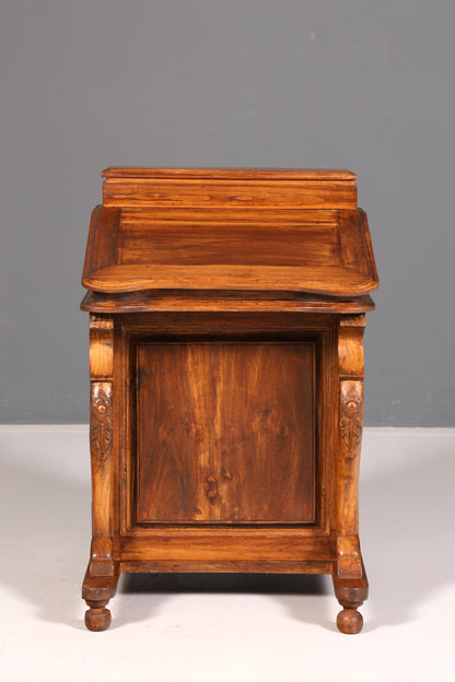 Prachtig Engels Davenport-bureau, secretaire en schrijfcommode in victoriaanse stijl, antiek en vintage