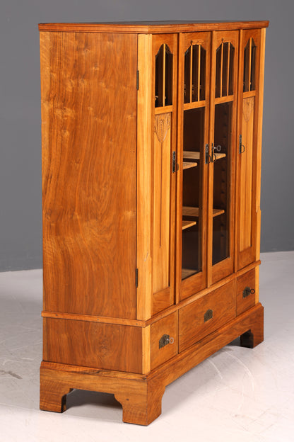 Traumhafte Jugendstil Vitrine Eiche Bücherschrank Antik Schrank Geschirrschrank Glasvitrine um 1900 Vintage